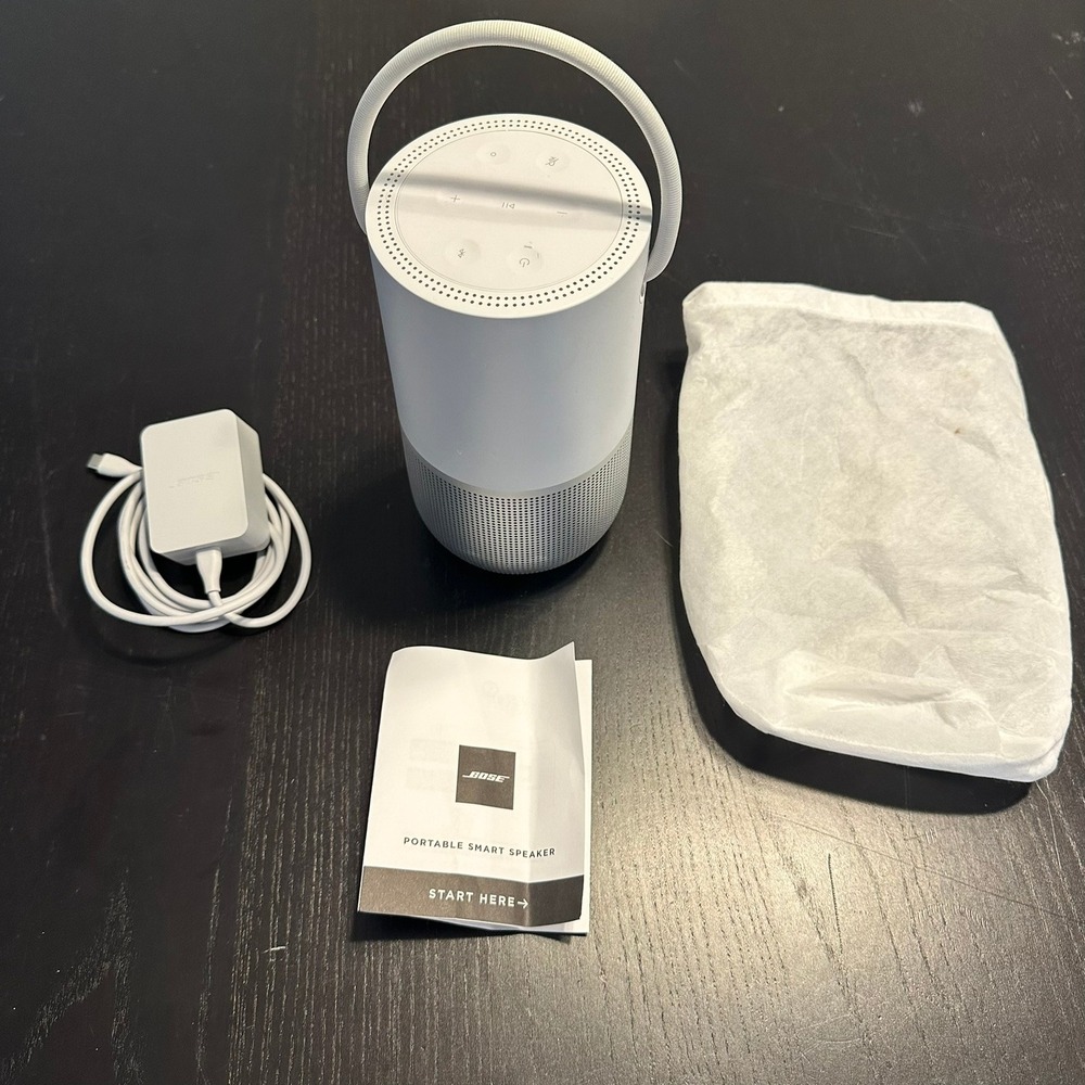 Bose Portable Smart Speaker White Bluetooth WiFi Alexa Google Assistant